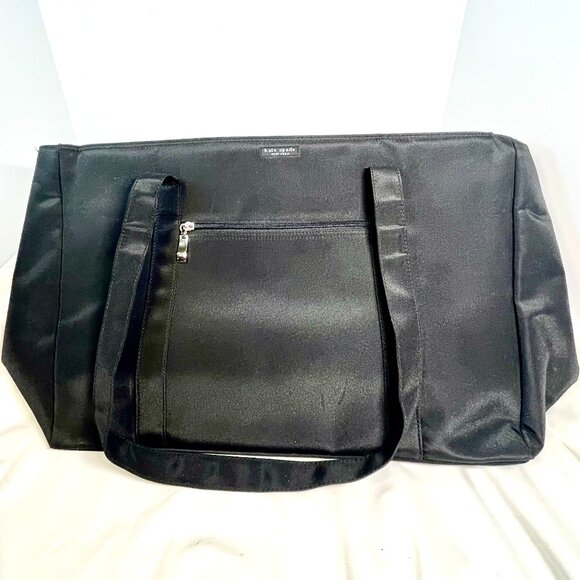 Kate Spade New York XL All Nylon Weekender Tote Black Travel Bag - Picture 6 of 9